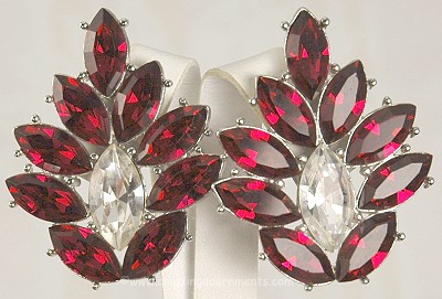 Extravagant Runway Rhinestone Earrings Signed YVES SAINT LAURENT