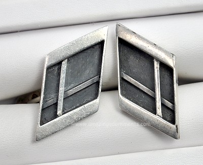 Significant Modernist Sterling Cufflinks Signed Irena Bryner [BRYNNER]