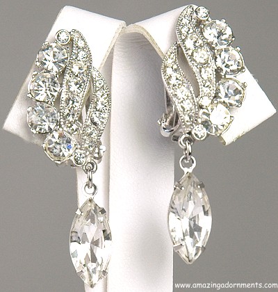 Sparkle a Plenty Pave Rhinestone Earrings Signed EISENBERG ICE