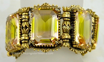 Spectacular Vintage Dual Colored Glass Stone Bracelet Signed FLORENZA