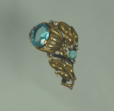 TRIFARI ALFRED PHILIPPE Imitation Blue Topaz Enamel Fur Clip/Pin