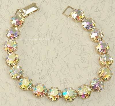 Unbelievably Colorful Single Line Rhinestone Bracelet Signed WEISS