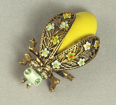 Adorable Vintage Beetle Bug Pin Signed ART- BOOK PIECE