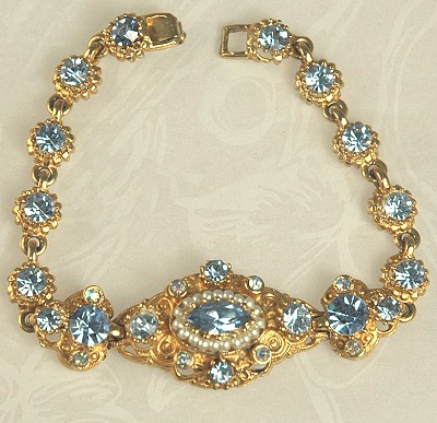 WEISS Water and Sky Blue Rhinestone Bracelet