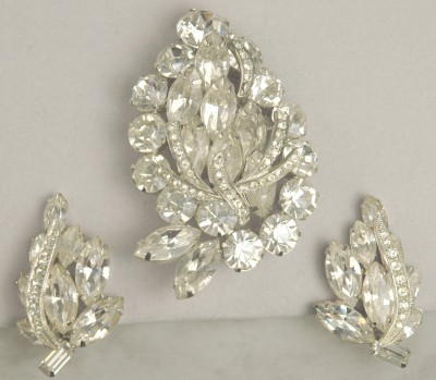 Inspired Vintage Rhinestone Demi Parure Signed WEISS