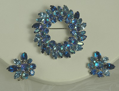 Resplendent Vintage Demi Parure Signed SHERMAN