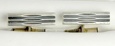 Sophisticated Finnish Modernist Sterling Silver Cufflinks Signed KULTASEPPA SALOVAARA