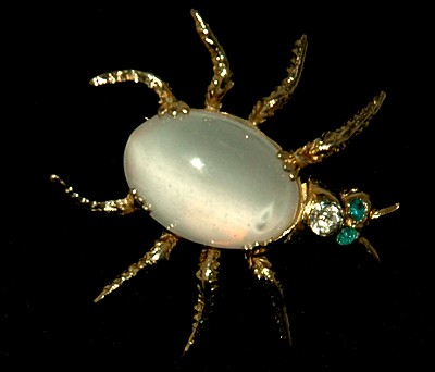 Vintage Signed CORO Adorable Jelly Belly Spider Pin