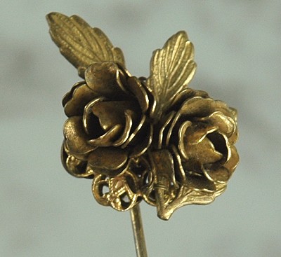 STANLEY HAGLER Trembler Double Rose Stick Hat or Lapel Pin