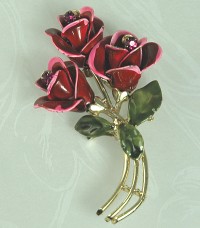 Vintage Older Mark CORO Rose en - Tremblant Bouquet Pin