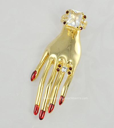 Unsigned BUTLER and WILSON Graceful Hand Brooch with Ring and Bracelet