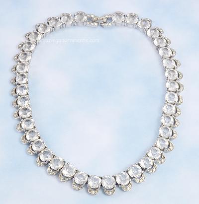 Fit for a Queen Heavy Vintage Clear Rhinestone Bride or Party Choker Necklace