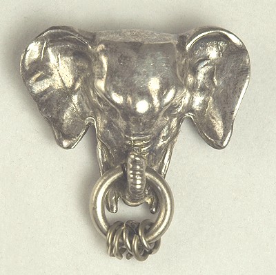 Vintage Elephant Brooch with Moveable Rings Signed ALEXANDER KORDA