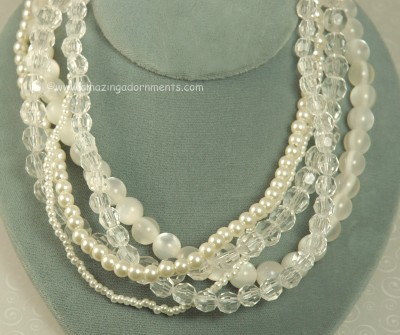 Beautiful Five Strand Beaded Necklace