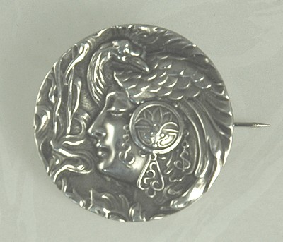 UNGER BROTHERS Sterling Art Nouveau Pin