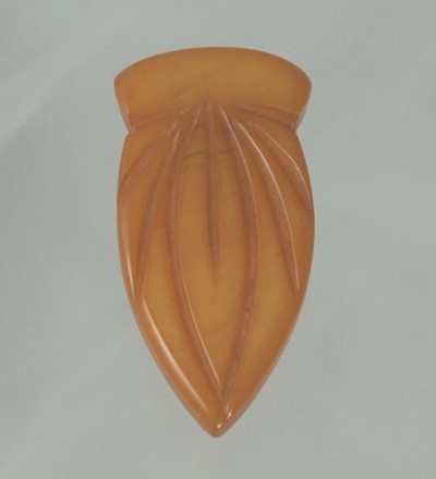 Vintage Carved Butterscotch Bakelite Fur Clip