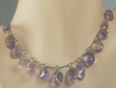 Divine Vintage Amethyst Glass Necklace