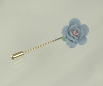 Painted Porcelain Lapel or Hat Pin