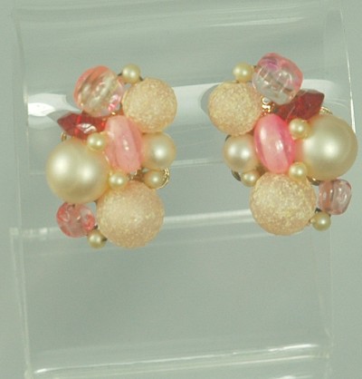 KARU ARKE Funky Sherbet Colored Bead Clip- on Earrings