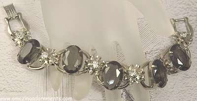 Older DeLizza and Elster Juliana Smoke and Clear Five Link Bracelet