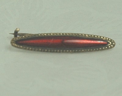 Victorian Gold Filled Red Topped Bar Pin