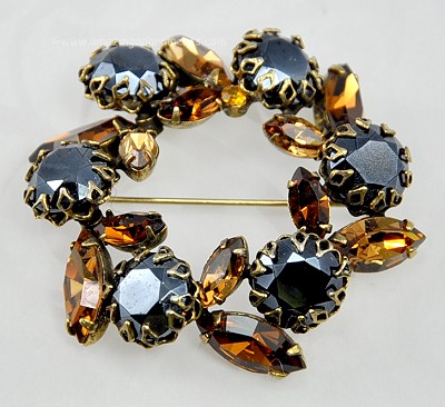 Luxurious Vintage Rhinestone Brooch Signed REGENCY