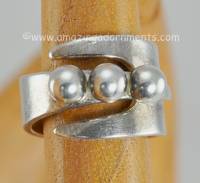 Vintage Signed DAVID ANDERSEN Modernist Sterling Three Ball Ring~ Size 5