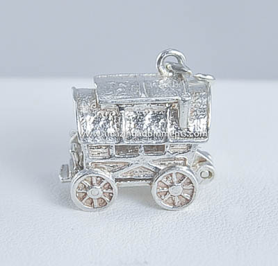 Vintage English Hallmarked Sterling Silver Wagon with Fortune Teller Charm