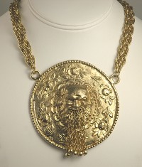 Huge Medallion Necklace Signed PAULINE RADER