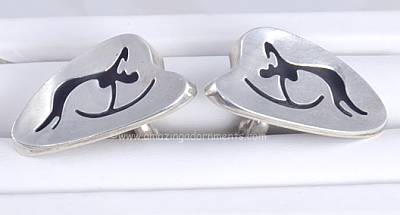 Substantial Vintage Mexican Modernist 970 Silver Cufflinks Signed ANTONIO PINEDA