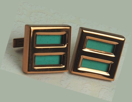 Vintage MATISSE Copper and Enamel Cufflinks with Presentation Box
