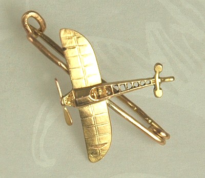 Collectable Antique French Bleriot Plane Pin Signed FIX