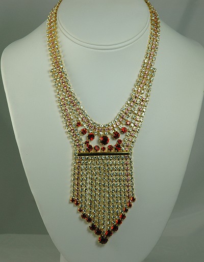 Vintage Imported Gold Plated Rhinestone Necklace