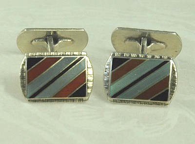 Early Mark DAVID ANDERSEN NORWAY Deco Enamel Sterling Cufflinks