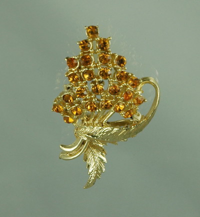 Unbelievable Early CORO PEGASUS Rhinestone Nosegay Brooch ~  BOOK PIECE