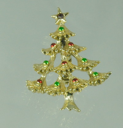 Gold Tone Christmas Tree Pin from GERRY 'S - BOOK PIECE