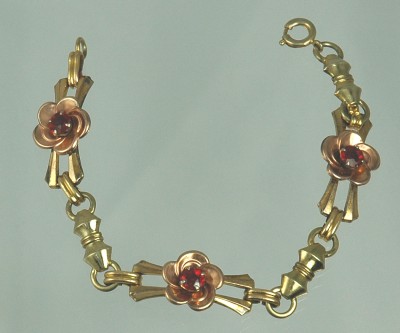 HARRY  ISKIN 1940s Retro Two Colored 10K Bracelet