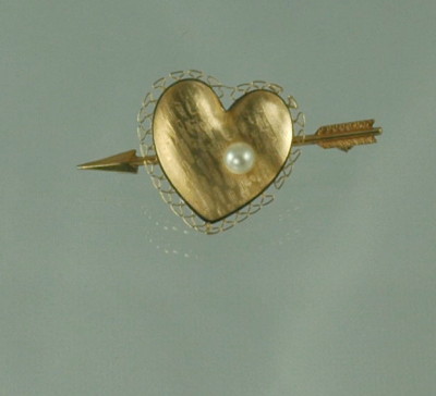 Charming Vintage KREMENTZ Heart with Arrow Pin