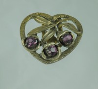 Huge Vintage Dress Clip with Amethyst Rhinestones