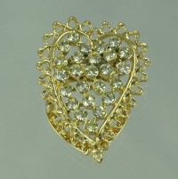 Absolutely Breathtaking Heart Shaped Clear Rhinestone Clip