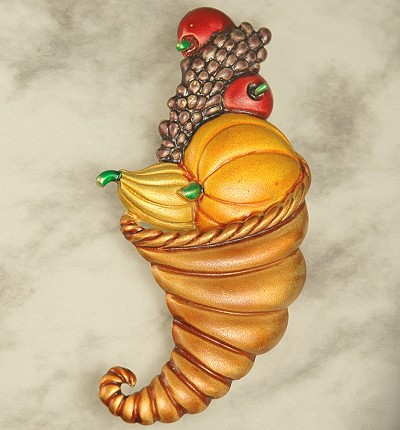 Large Horn of Plenty Cornucopia Brooch Signed TARA