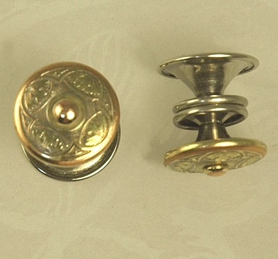 Polished ART DECO Era 10K GOLD Snap Cufflinks Signed STA-LOCT