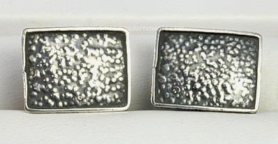 Vintage Polish Modernist Repousse Silver Cufflinks Signed ORNO