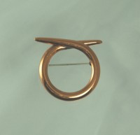 Signed RENOIR Copper Circle Pin