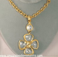 MAISON GRIPOIX for CHANEL Poured Glass Pendant Necklace