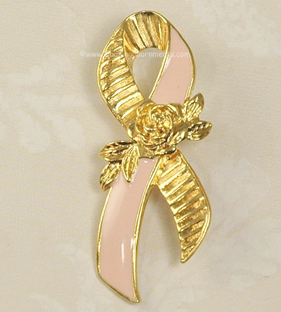 Signed AVON Breast Cancer Awareness Pink Ribbon Pin