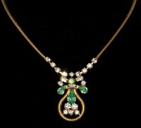 Vintage LEO GLASS ca. 1940s Rhinestone Necklace