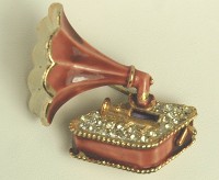 Vintage BSK MY FAIR LADY Gramophone Pin ~  BOOK PIECE