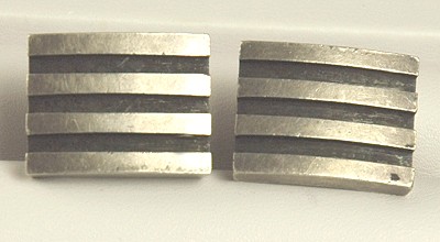 Modernist Sterling Silver Cufflinks Artist Signed