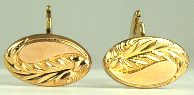 Handsome Art Nouveau Golden Oval Cufflinks